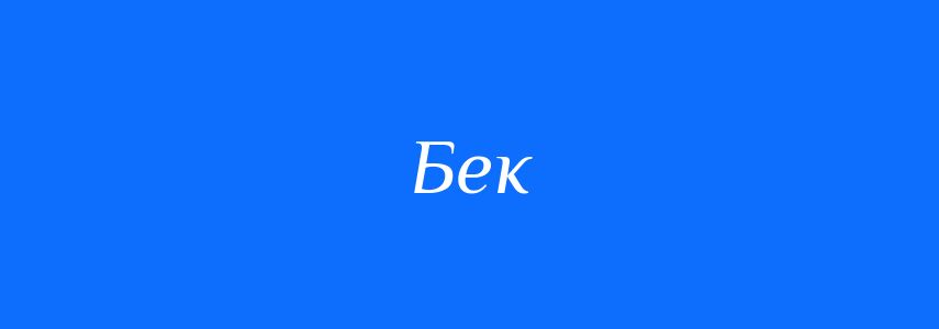 Омоніми до слова Бек