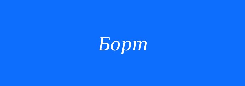 Омоніми до слова Борт