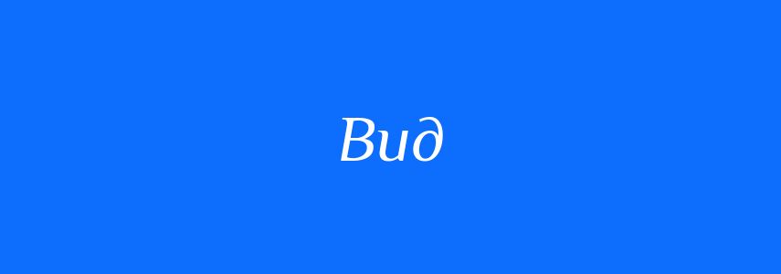 Омоніми до слова Вид