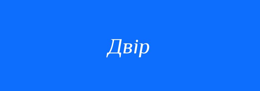 Омоніми до слова Двір