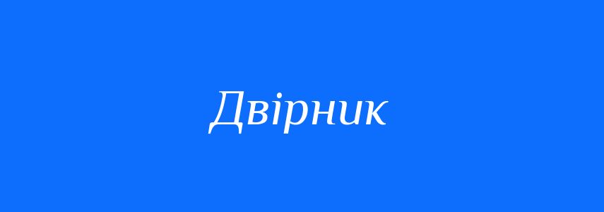 Омоніми до слова Двірник