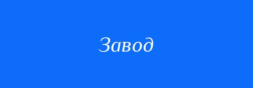 Омоніми до слова Завод