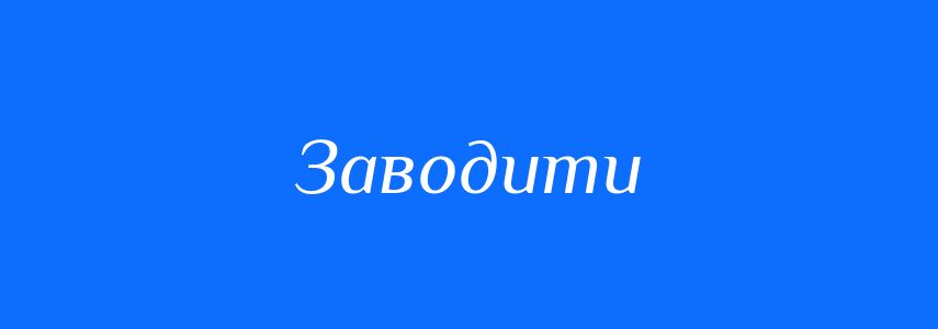 Омоніми до слова Заводити
