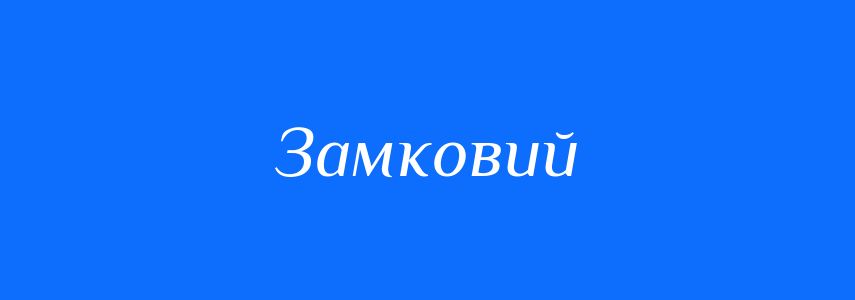 Омоніми до слова Замковий
