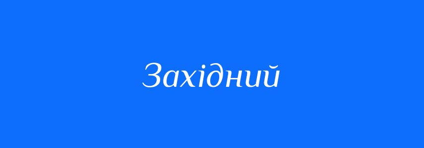 Омоніми до слова Західний
