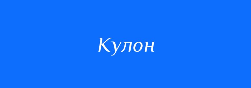 Омоніми до слова Кулон