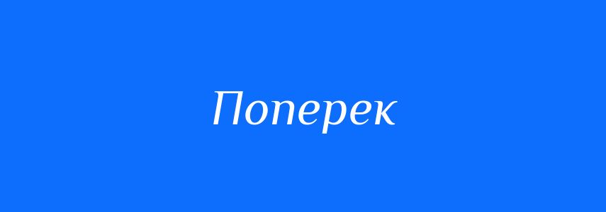 Омоніми до слова Поперек