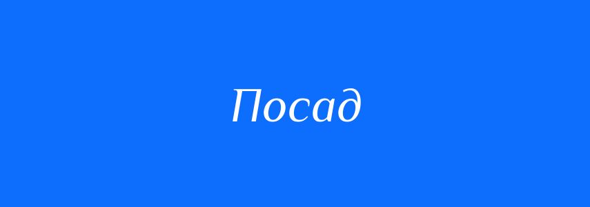 Омоніми до слова Посад