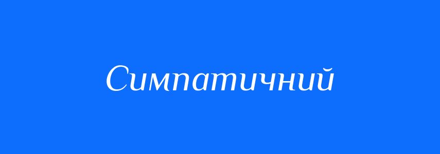 Омоніми до слова Симпатичний