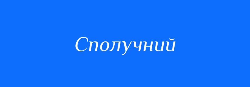 Омоніми до слова Сполучний