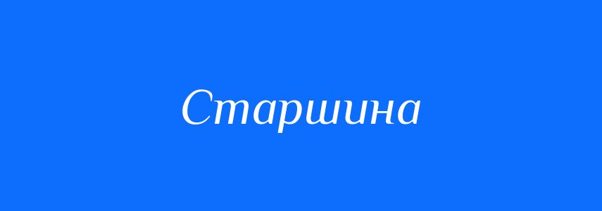 Омоніми до слова Старшина
