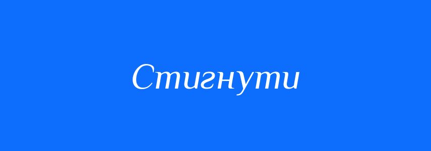 Омоніми до слова Стигнути