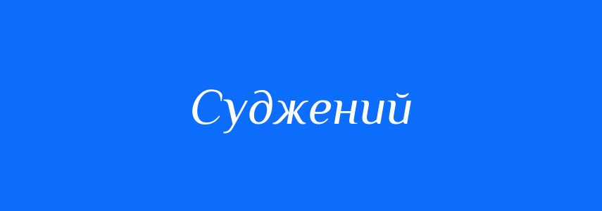 Омоніми до слова Суджений